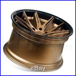 19x8.5 Ferrada FR2 5x112 42 Matte Bronze Black Lip Wheels Rims Set(4)