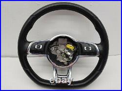 2014 Vw Golf Gtd Mk7 Flat Bottom Black Leather Multifunction Steering Wheel Oem