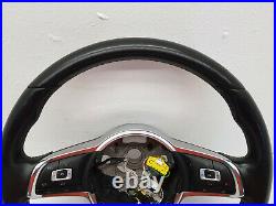 2014 Vw Golf Gtd Mk7 Flat Bottom Black Leather Multifunction Steering Wheel Oem