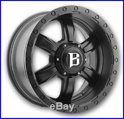 20X9 Ballistic Off Road 962 Flat Black Machine Rims Wheels fit 5X114.3 & 5X127