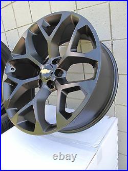 22 Chevrolet Silverado Suv Factory Style Matte Black New Set Of 4 Wheels 5668