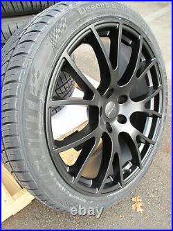 22 New Jeep Grand Cherokee Srt8 Hellcat Style Matte Black Wheels Tires Set Of 4