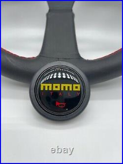 350mm Sports Momo size steering wheel red stitch comes with Momo horn kit