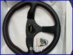 350mm Sports Momo size steering wheel red stitch comes with Momo horn kit