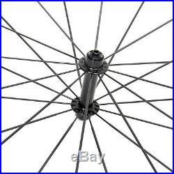 38mm Clincher Tubeless Carbon Wheel set 23mm Road Bike 700C 3k Matt Rim Powerway