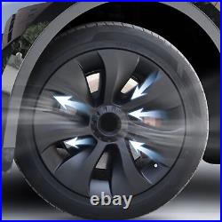 4PCS 19 Inch Wheel Hubcap For TeslaModel Y 2020 To 2023 Matte Black Symmetrical