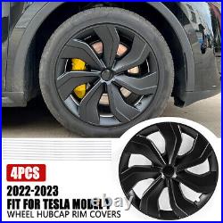 4PCS 19 Matte Black Wheel Cover Hubcaps Rim Cover For Tesla Model Y 2020-23 UK