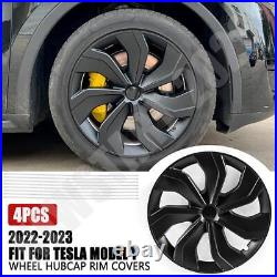 4PCS 19 Matte Black Wheel Cover Hubcaps Rim Cover Set For Tesla Model Y 2020-23