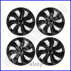 4PCS 19 Matte Black Wheel Cover Hubcaps Rim Cover Set For Tesla Model Y 2020-23