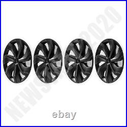 4PCS 19 Matte Black Wheel Cover Hubcaps Rim Cover Set For Tesla Model Y 2020-23