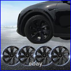 4PCS 19 Wheel Cover Hubcaps Rim Cover For Tesla Model Y 2020-2023 Matte Black