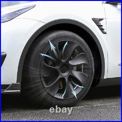 4PCS 19 Wheel Cover Hubcaps Rim Cover Set For Tesla Model Y 2020-23 Matte Black