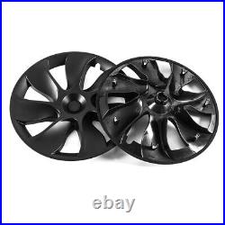 4PCS 19 Wheel Cover Hubcaps Rim Cover Set For Tesla Model Y 2020-23 Matte Black