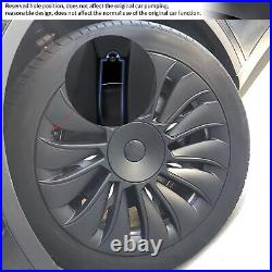 4PCS 19in Wheel Hub Cap Matte Black Full Wrap Sporty Part For Model Y REL