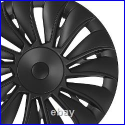 4PCS 19in Wheel Hub Cap Matte Black Full Wrap Sporty Part For Model Y REL