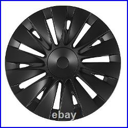 4PCS 19in Wheel Hub Cap Matte Black Sporty Wheel Rim Cover Part For