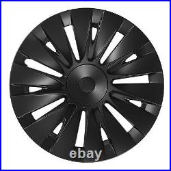 4PCS 19in Wheel Hub Cap Matte Black Sporty Wheel Rim Cover Part For