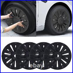 4PCS 19in Wheel Hub Cap Matte Black Sporty Wheel Rim Cover Part For Mo HEN