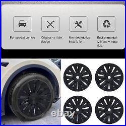 4PCS 19in Wheel Hub Cap Matte Black Sporty Wheel Rim Cover Part For Mo HEN