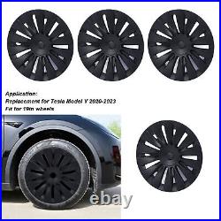 4PCS 19in Wheel Hub Cap Matte Black Sporty Wheel Rim Cover Part For Mo HEN