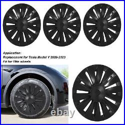 4PCS 19in Wheel Hub Cap Matte Black Sporty Wheel Rim Cover Part For Mo REL