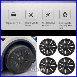 4PCS 19in Wheel Hub Cap Matte Black Sporty Wheel Rim Cover Part For Mo REL