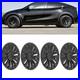 4PCS 19in Wheel Hub Cap Matte Black Sporty Wheel Rim Cover Replacement For