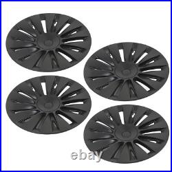 4PCS 19in Wheel Hub Cap Matte Black Sporty Wheel Rim Cover Replacement For