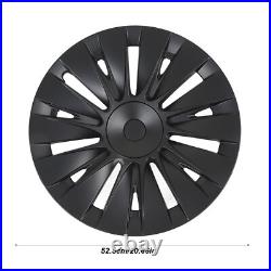 4PCS 19in Wheel Hub Cap Matte Black Sporty Wheel Rim Cover Replacement For