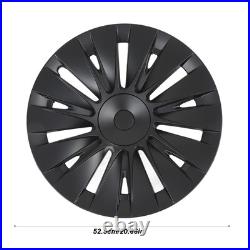 4PCS 19in Wheel Hub Cap Matte Black Sporty Wheel Rim Cover Replacement For Model