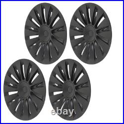4PCS 19in Wheel Hub Cap Matte Black Sporty Wheel Rim Cover Replacement For Model