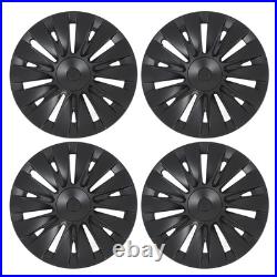 4PCS 19in Wheel Hub Cap Matte Black Sporty Wheel Rim Cover Replacement For Model