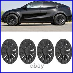 4PCS 19in Wheel Hub Cap Matte Black Sporty Wheel Rim Cover Replacement For Model