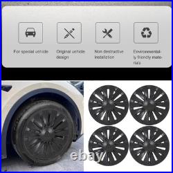 4PCS 19in Wheel Hub Cap Matte Black Sporty Wheel Rim Cover Replacement For Model