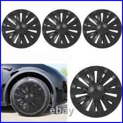 4PCS 19in Wheel Hub Cap Matte Black Sporty Wheel Rim Cover Replacement For Model