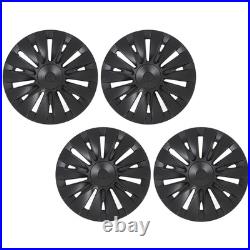 4PCS 19in Wheel Hub Cap Matte Black Sporty Wheel Rim Cover Replacement For Model