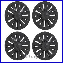 4PCS 19in Wheel Hub Cap Matte Black Sporty Wheel Rim Cover Replacement For Model
