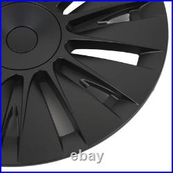 4PCS 19in Wheel Hub Cap Matte Black Sporty Wheel Rim Cover Replacement For Model