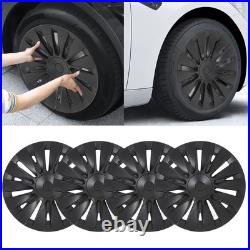 4PCS 19in Wheel Hub Cap Matte Black Sporty Wheel Rim Cover Replacement For Model