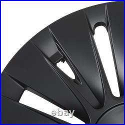 4PCS 19in Wheel Hub Cap Matte Black Sporty Wheel Rim Cover Replacement For Model