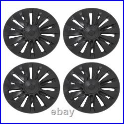 4PCS 19in Wheel Hub Cap Matte Black Sporty Wheel Rim Cover Replacement For Model