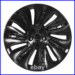 ^4PCS 19in Wheel Hub Cover Matte Black Full Wrap Sporty For Model Y 2020-2023