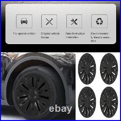 4PCS 19in Wheel Hubcap Matte Black Reduce Wind Resistance Part For Mod SLS