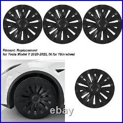 4PCS 19in Wheel Hubcap Matte Black Reduce Wind Resistance Part For Mod SLS