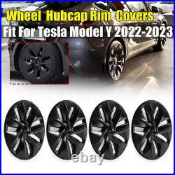 4PCS For Tesla Model Y 2020-23 19inch Wheel Cover Hubcaps Rim Cover Matte Black