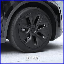 4PCS For Tesla Model Y 2020-23 19inch Wheel Cover Hubcaps Rim Cover Matte Black