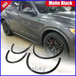 4PCS Matte Black Wheel Arch Fender Flares Trim Lips For Alfa Romeo Stelvio 2017+