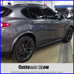 4PCS Matte Black Wheel Arch Fender Flares Trim Lips For Alfa Romeo Stelvio 2017+