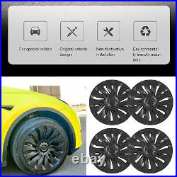 4PCS Wheel Hub Cap For Model Y 2020-2023 19in Matte Black Stylish