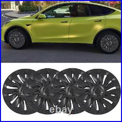 4PCS Wheel Hub Cap For Model Y 2020-2023 19in Matte Black Stylish